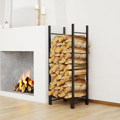 C-Hopetree Adjustable Firewood Rack – Heavy-Duty Steel Indoor Outdoor Log Holder, 32–96" Expandable