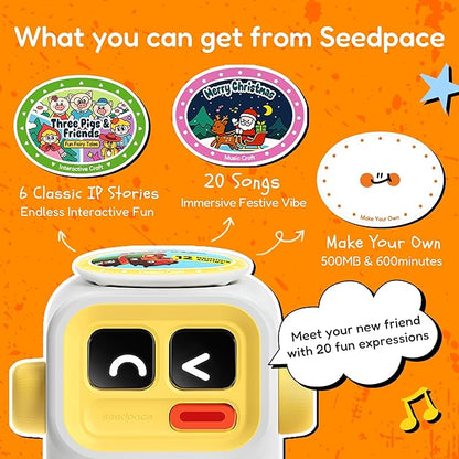 seedpace 4-in-1 Interactive Story Machine & Bluetooth Speaker – Screen-Free Audio Player with Custom Recording Cards