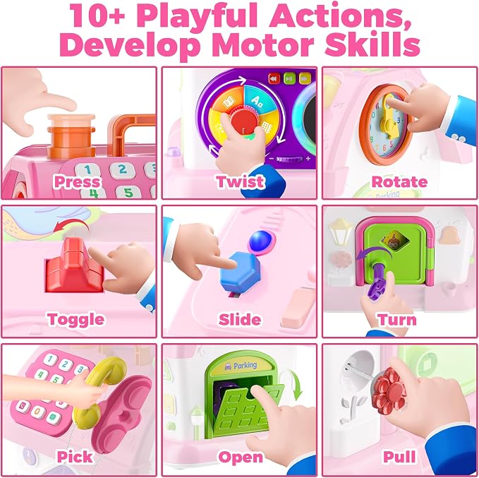 Talkfun Montessori Learning House Toy – Bilingual Musical Educational Activity Toy for Toddlers 1–3 Years