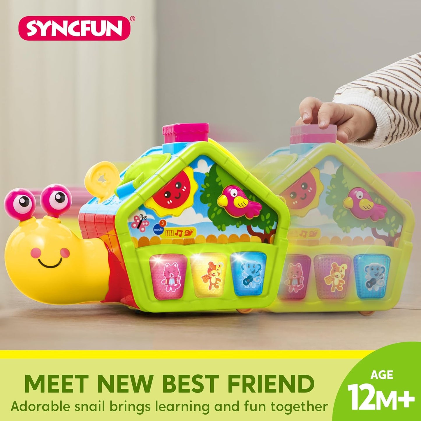 SYNCFUN Montessori Baby Activity Cube Toy – Educational Sensory Learning Toy for Toddlers 12–18 Months