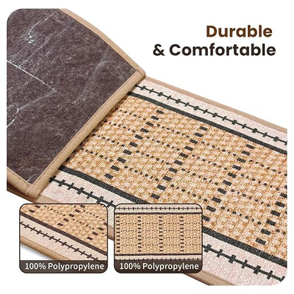 Mollydot Non-Slip Indoor Stair Treads 4-Pack – 8" x 30" Peel & Stick Carpet Mats for Wooden Steps