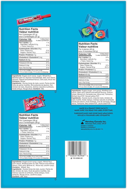 TWIZZLERS & JOLLY RANCHER Candy Variety Pack – 160 Individually Wrapped Snack-Size Candies & Gummies, 1.9 kg