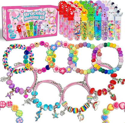 leitait 24-Pack Bracelet Wands Jewellery-Making Kit – Cartoon Charm Bead Craft Party Favours for Kids Ages 4+