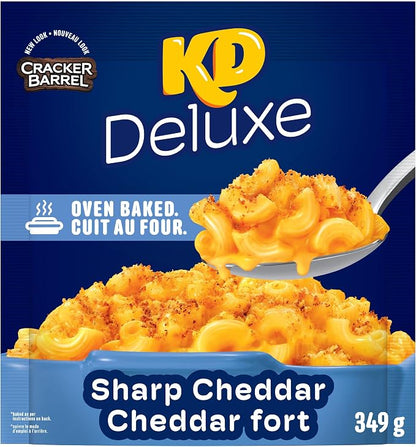 Kraft Deluxe Sharp Cheddar Macaroni & Cheese Dinner – Rich Cheese Sauce, 397g Boxes, Pack of 5