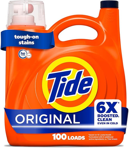 Tide Original Liquid Laundry Detergent Assorted size – assorted quantity Loads Concentrated HE Detergent for Cold Water