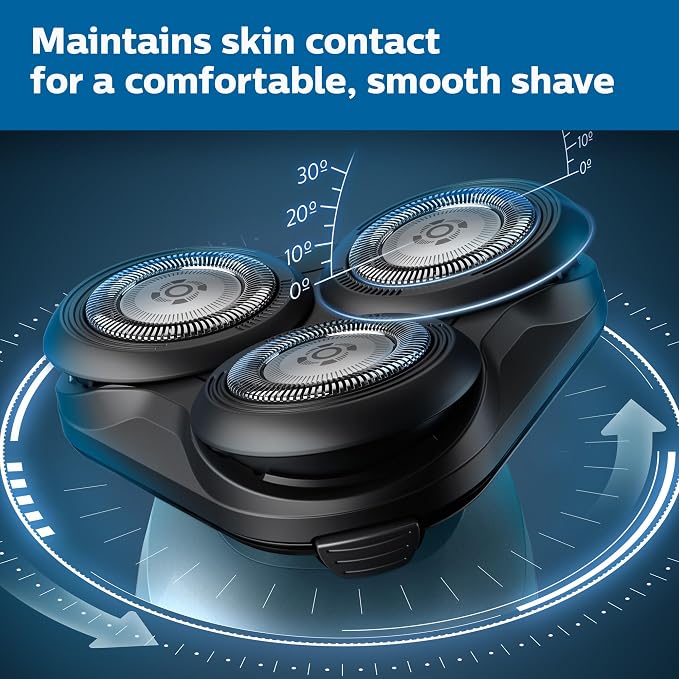 Philips Series 5000 S5466/17 Wet & Dry Electric Shaver – Cordless Rotary Razor with 360° Flex Heads & Precision Trimmer