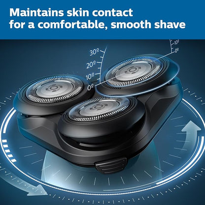 Philips Series 5000 S5466/17 Wet & Dry Electric Shaver – Cordless Rotary Razor with 360° Flex Heads & Precision Trimmer