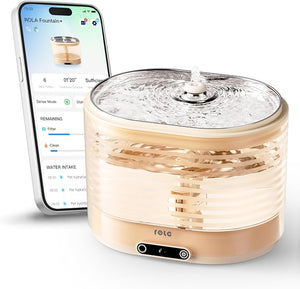 Enabot EBO ROLA Smart Cat Water Fountain – 2L Battery-Operated Pet Fountain with App Monitoring & Stainless Steel Tray