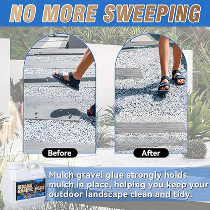 Mulch & Gravel Glue – Heavy-Duty Landscape Binder for Rocks, Pea Gravel, Bark & Garden Stabilization