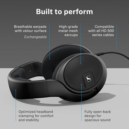 Sennheiser HD 560S Open-Back Audiophile Headphones – Neutral Reference Sound, 120 Ohm, Detachable Cable