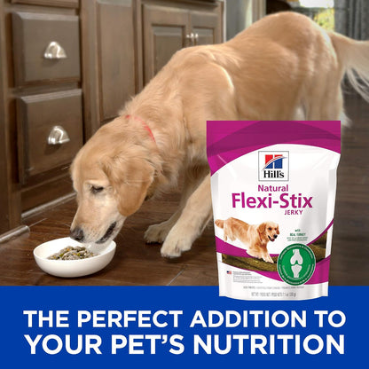 Hill's Natural Flexi-Stix Turkey Jerky Dog Treats – 200g (7.1 oz) Soft Chewy Sticks with Real Turkey for Joint Health Support, Easy-to-Break Training Rewards