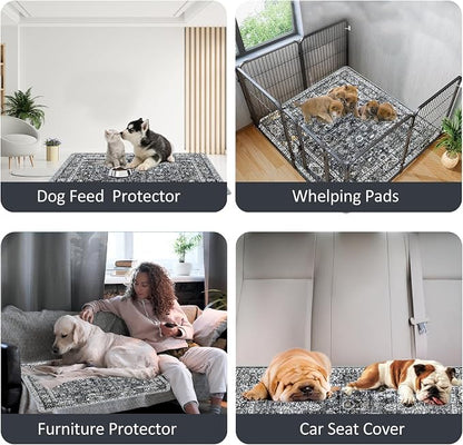 AIHSUMC Washable Dog Pee Pads – Reusable Waterproof Leakproof Pet Training Pads, Thick Absorbent Non-Slip Floor Protector