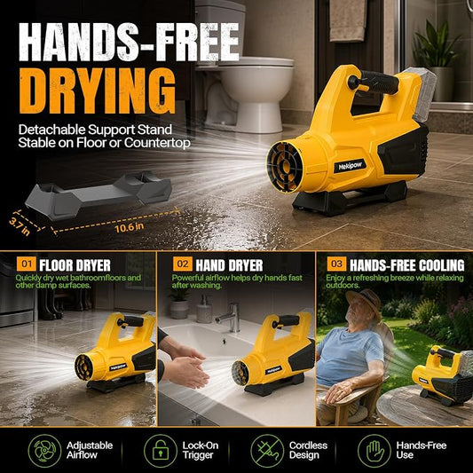 Cordless Brushless Electric Leaf Blower with Battery & Charger – Lightweight Handheld Garden Blower for Lawn Care, Patio, Garage & Yard Cleanup