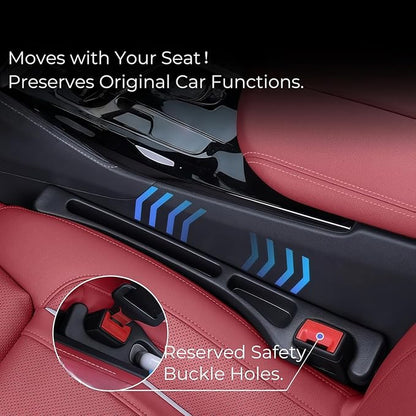 EnzeroTools Car Seat Gap Filler – 2-Pack No-Drop Seat Side Organizer with Phone Holder, Universal Fit