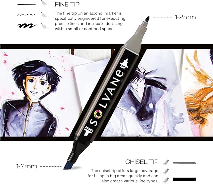 SOLVANE 80-Colour Alcohol Markers Set – Dual Tip Brush and Chisel Art Markers for Drawing, Colouring and Illustration