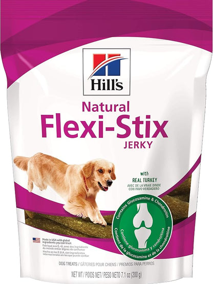 Hill's Natural Flexi-Stix Turkey Jerky Dog Treats – 200g (7.1 oz) Soft Chewy Sticks with Real Turkey for Joint Health Support, Easy-to-Break Training Rewards