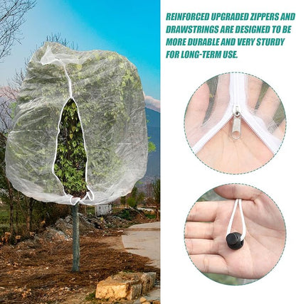 PEUTIER 10 ft x 10 ft Fruit Tree Netting Bag – Garden Bird Net Cover with Zipper and Drawstring