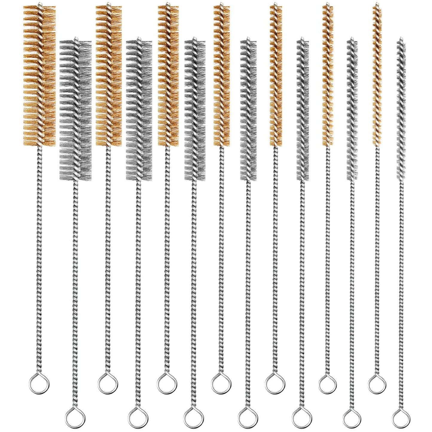 14-Piece Brass & Stainless Steel Tube Cleaning Brush Set T0982