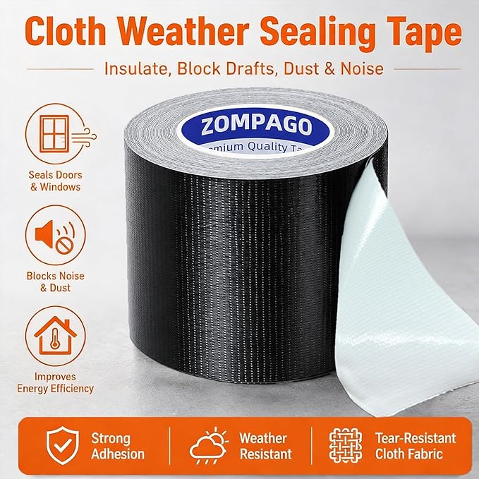 ZOMPAGO Self-Adhesive Weather Stripping Tape – Door and Window Seal Strips