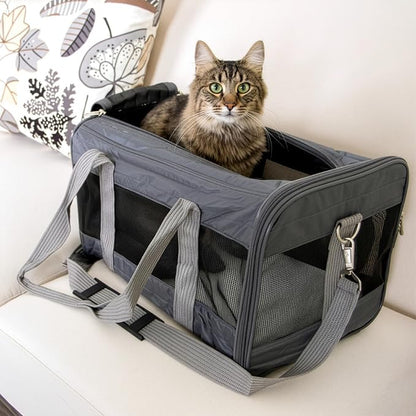 Sherpa Original Deluxe Medium Pet Carrier – Airline-Approved Soft-Sided Travel Bag, Charcoal Gray