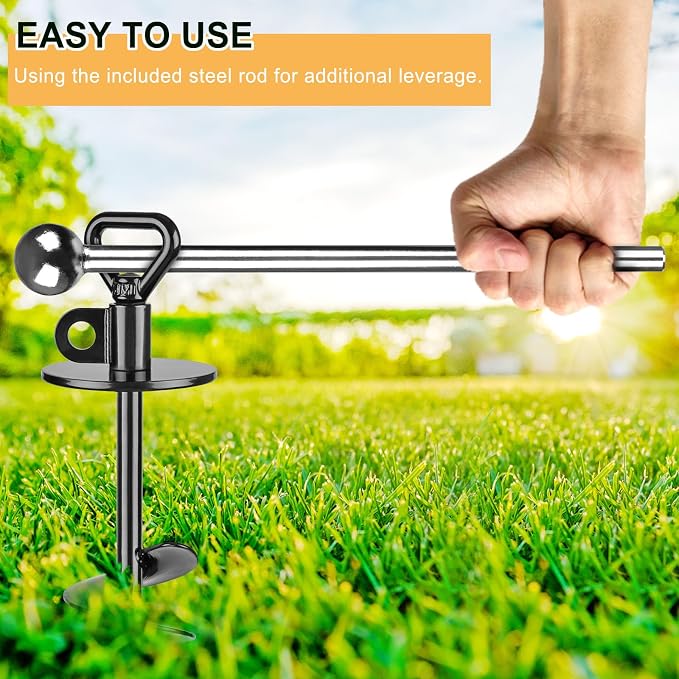 SELEWARE 49 FT Heavy-Duty Dog Tie-Out Cable & Spiral Stake – Stainless Steel Cable for Large Dogs Up to 220 lbs