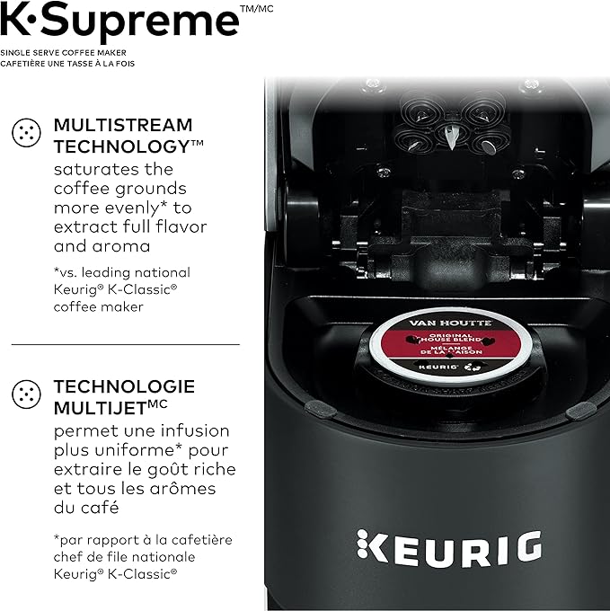 Keurig K-Supreme Single Serve Coffee Maker – K-Cup Pod Brewer with MultiStream Technology, 4 Brew Sizes & 66 oz Dual-Position Reservoir