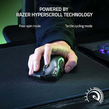 Razer Naga V2 HyperSpeed Wireless MMO Gaming Mouse – 30K DPI Optical Sensor, 19 Programmable Buttons, Bluetooth & 2.4GHz