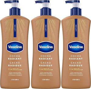 Vaseline Intensive Care Cocoa Radiant Body Lotion – 600 mL Moisturizing Lotion for Dry Skin