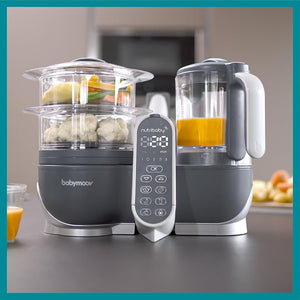 Babymoov Duo Meal Station 6-in-1 Baby Food Maker – Steamer, Blender, Bottle Warmer, Sterilizer, Defroster & Reheater