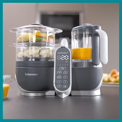 Babymoov Duo Meal Station 6-in-1 Baby Food Maker – Steamer, Blender, Bottle Warmer, Sterilizer, Defroster & Reheater