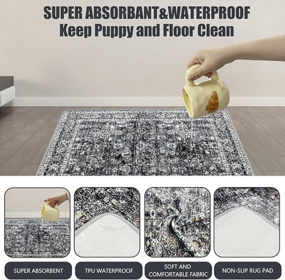 AIHSUMC Washable Dog Pee Pads – Reusable Waterproof Leakproof Pet Training Pads, Thick Absorbent Non-Slip Floor Protector