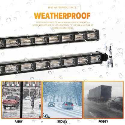 54 LED Emergency Strobe Traffic Advisor Light Bar Amber/White ST21AMBR