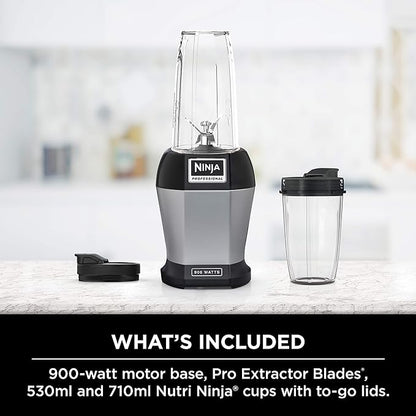 Ninja Nutri Ninja Pro BL450C Personal Blender – 900W Smoothie & Ice Crushing Blender with 18oz & 24oz To-Go Cups