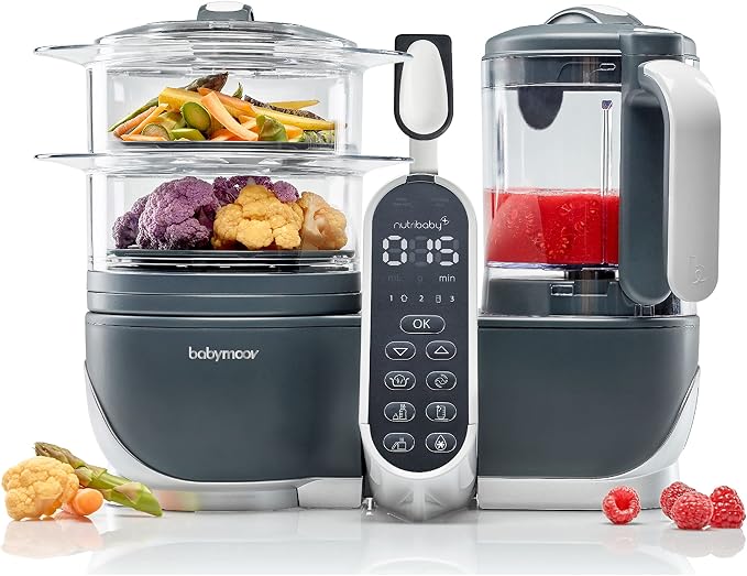 Babymoov Duo Meal Station 6-in-1 Baby Food Maker – Steamer, Blender, Bottle Warmer, Sterilizer, Defroster & Reheater