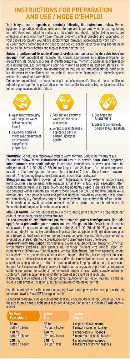 Enfamil A+ 2 Baby Formula Powder Refill – 992g Value Pack (2 × 496g), Stage 2 Milk-Based Infant Formula with DHA, Iron & Prebiotic Fibre, Ages 6–18 Months