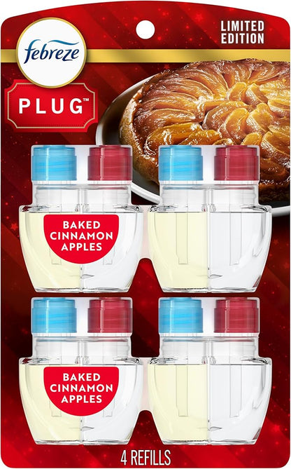 Febreze Plug-In Air Freshener Oil Refills – Odor-Fighting Home Scent Refills, 4 Count