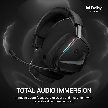 Corsair VOID v2 MAX Wireless Gaming Headset – 2.4GHz & Bluetooth, Dolby Atmos, 70-Hour Battery, Carbon