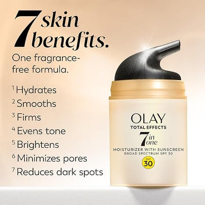 Olay Total Effects 7-in-1 Facial Moisturizer SPF 30 – 50mL Anti-Aging Face Lotion for Dry Skin with Broad Spectrum Sunscreen