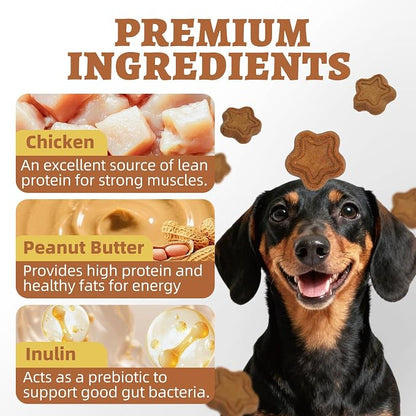 Just Try Peanut Butter Dog Treats 453g – Crunchy Chicken & Peanut Butter Training Biscuits for Dogs, 15 oz Value Pack
