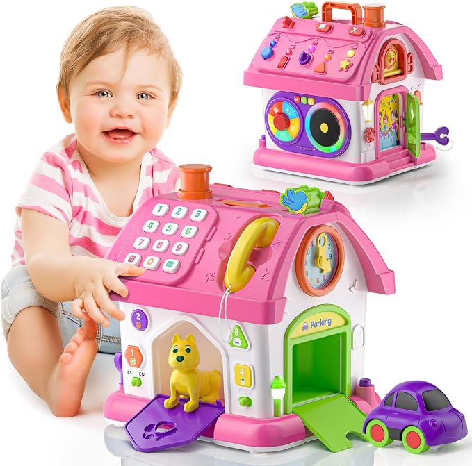 Talkfun Montessori Learning House Toy – Bilingual Musical Educational Activity Toy for Toddlers 1–3 Years