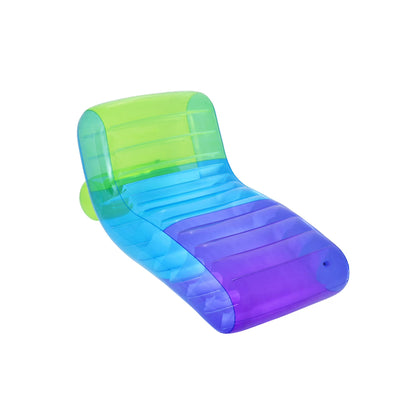 Play Day Multicolor Gradient Chaise Lounge Pool Float – 69" Inflatable Adult Pool Lounger