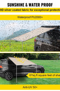 8.2×8.2 ft Retractable Car Side Awning – Waterproof Vehicle Tent with Adjustable Height & UV Protection - with | Sold by Uncle Wiener's Wholesale