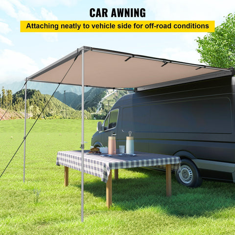 8.2×8.2 ft Retractable Car Side Awning – Waterproof Vehicle Tent with Adjustable Height & UV Protection - with | Sold by Uncle Wiener's Wholesale