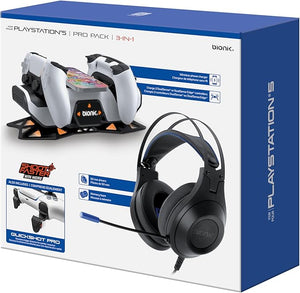 Bionik Power Stand 3-in-1 Bundle for PlayStation 5 with Dual Controller Charger and Gaming Headset