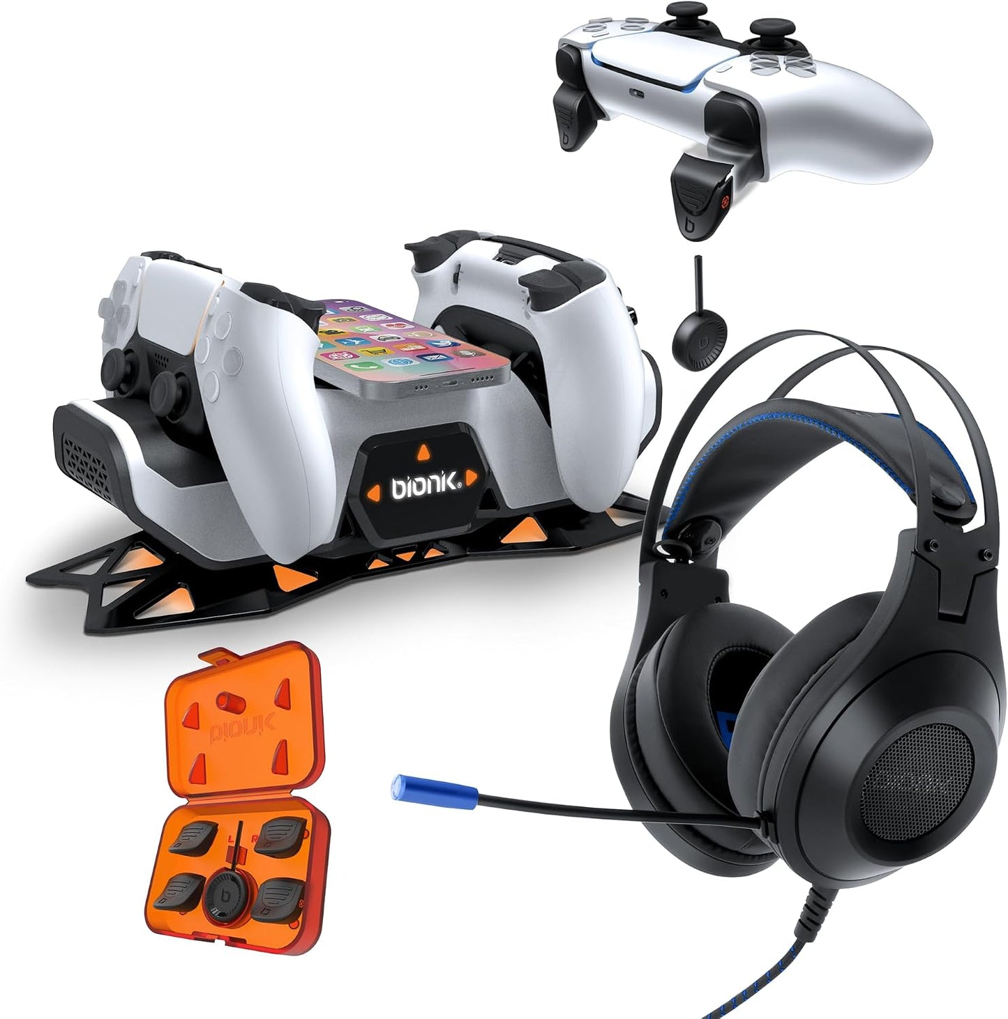 Bionik Power Stand 3-in-1 Bundle for PlayStation 5 with Dual Controller Charger and Gaming Headset
