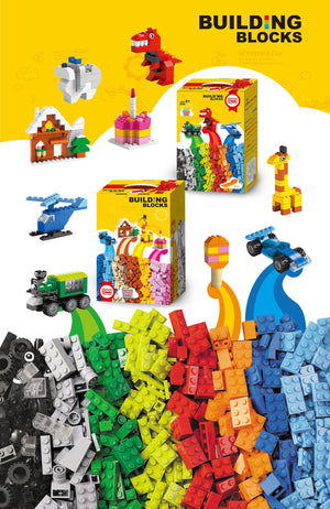 1000 PCS Building Blocks Set Creative DIY Bricks Kit Bulk Color Pieces Educational Toy Set 8528