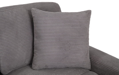 86" L-Shape Sectional Sofa with Reversible Ottoman & Pillows – Left/Right Chaise Couch Gray/Teal/Avocado BO958 - with Avocado | Sold by Uncle Wiener's Wholesale