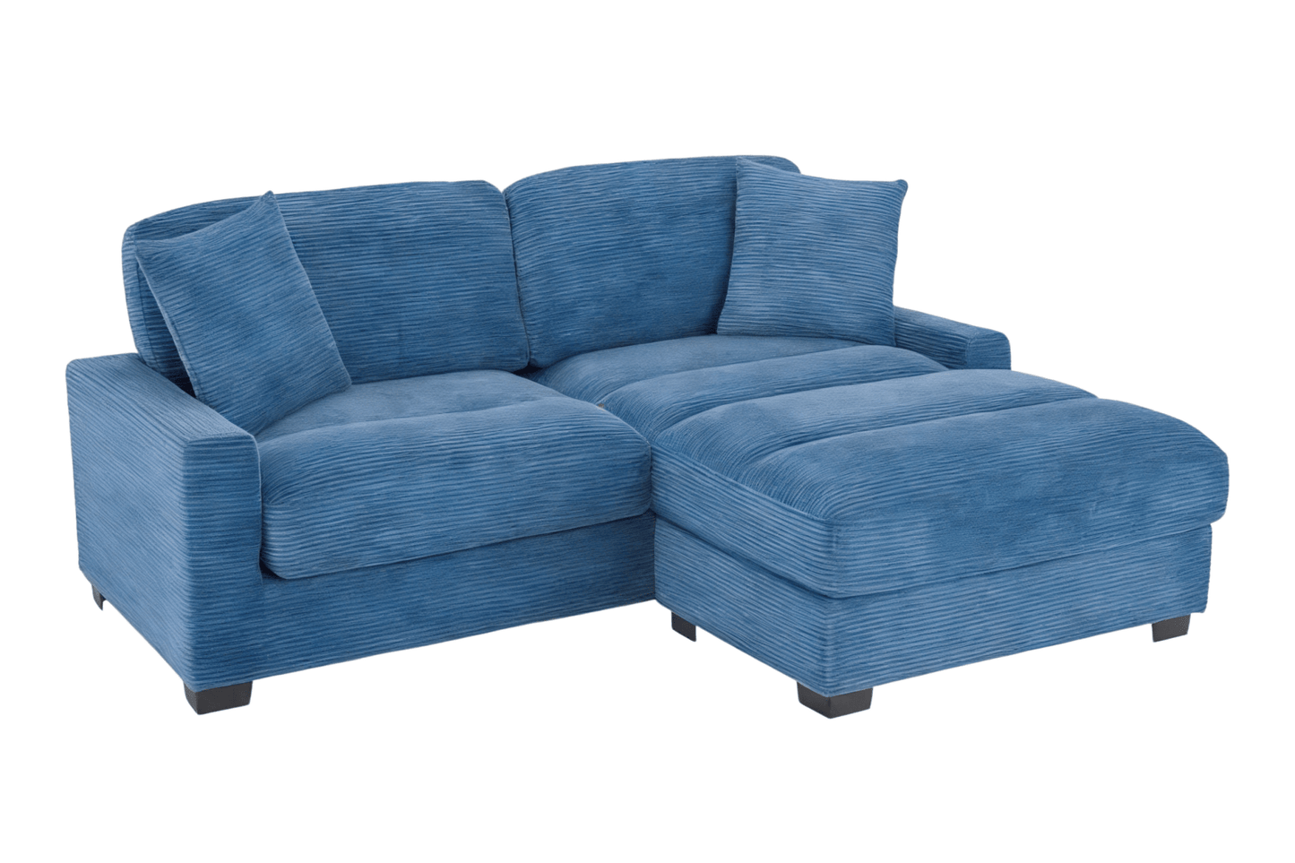 86" L-Shape Sectional Sofa with Reversible Ottoman & Pillows – Left/Right Chaise Couch Gray/Teal/Avocado BO958 - with Teal | Sold by Uncle Wiener's Wholesale