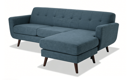 86" Mid Century Modern Sectional Sofa with Reversible Chaise – Multi-Color Options - with Teal Sectional Sofa | Sold by Uncle Wiener's Wholesale