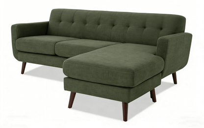 86" Mid Century Modern Sectional Sofa with Reversible Chaise – Multi-Color Options - with Avocado Sectional Sofa | Sold by Uncle Wiener's Wholesale